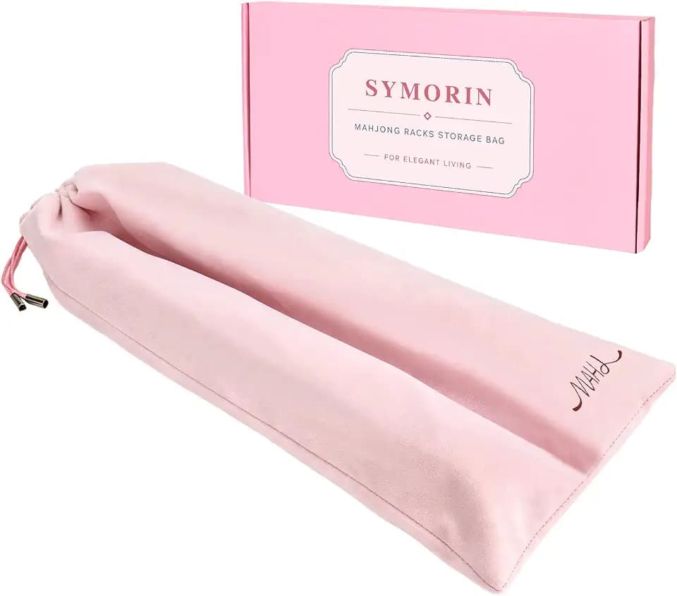 Velvet Mahjong Rack bag,2 Compartment Storage Case for Mahjong Racks,Pink