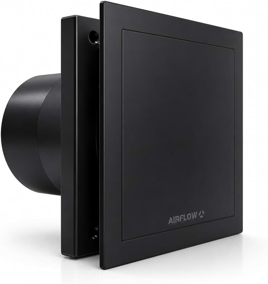 Airflow QT100B Badlüfter Schwarz 90 m³/h, 100 mm, 2-stufig