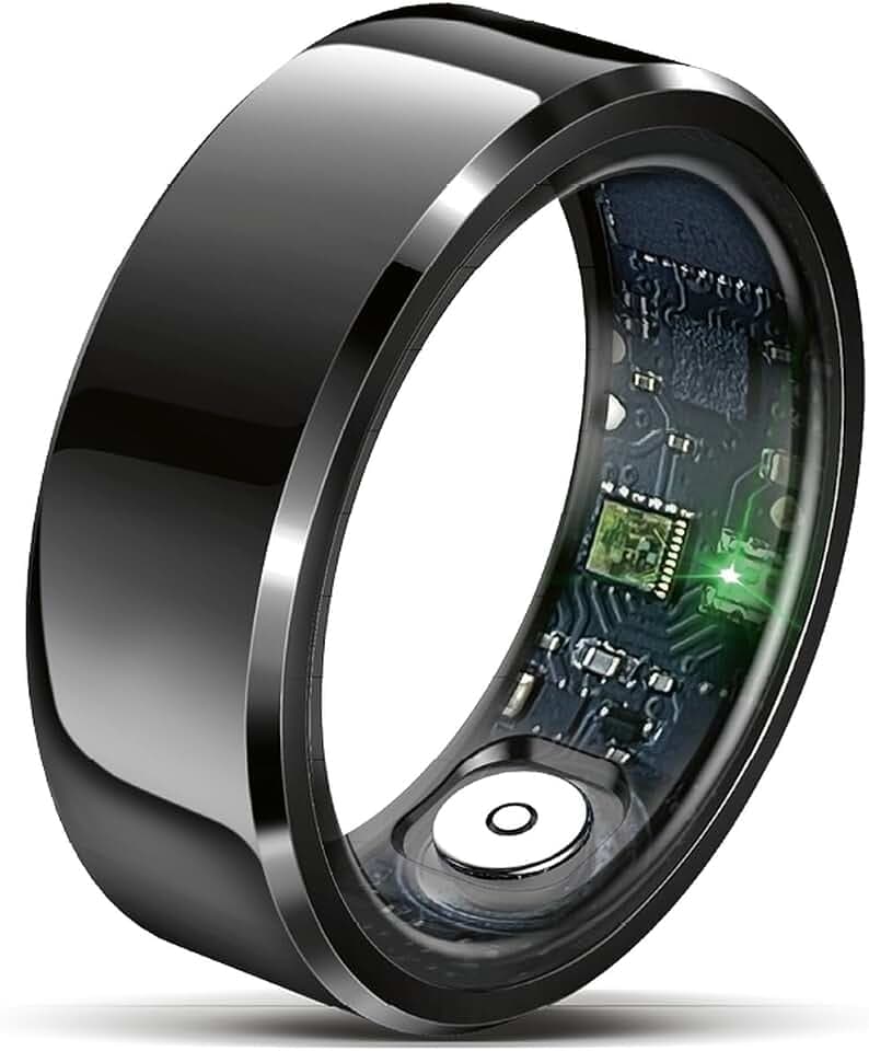 Beafon, felixx, Smart Ring, SR6, schwarz, Größe 10, (62,1mm), Fitness Tracking, Herzfrequenz, Blutdrucküberwachung, Schrittzähler, IP68, Bluettooth, Edelstahl,inkl. Ladebox, Akkulaufzeit bis 7 Tage