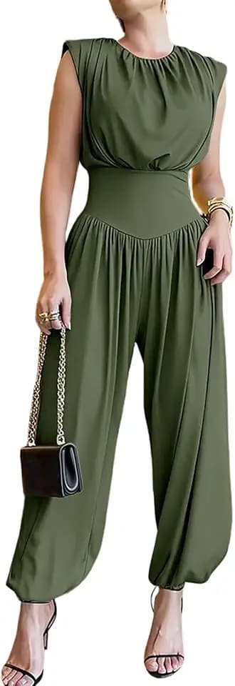 CHICME Womens Summer One Piece Dressy Jumpsuit Vacation Casual Outfit