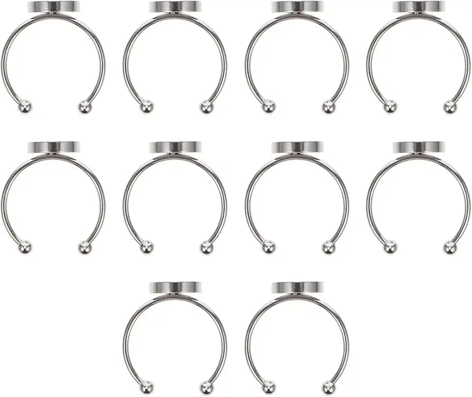 10stücke Teiliges Edelstahl Ringbasen Finger-ringe Halter Tray Schmuckbasis Für Diy Ringe Verstellbare Robuste Ringfassung Für Individuelle Schmuckgestaltung