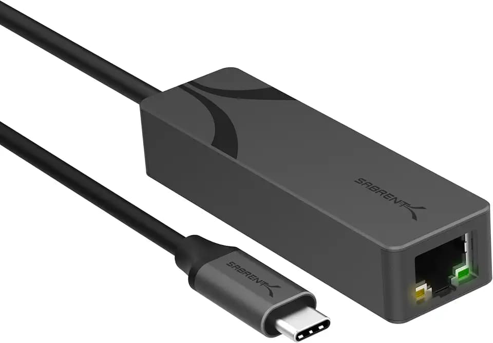 SABRENT USB-C to 5Gb Ethernet Adapter, 5GbE/2.5GbE Multi-Gig (NT-C5GA)