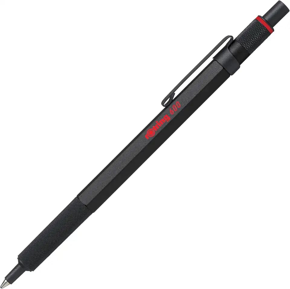 rOtring 600 Kugelschreiber | mittlere Spitze | Schwarze Tinte | schwarzer Schaft | nachfüllbar