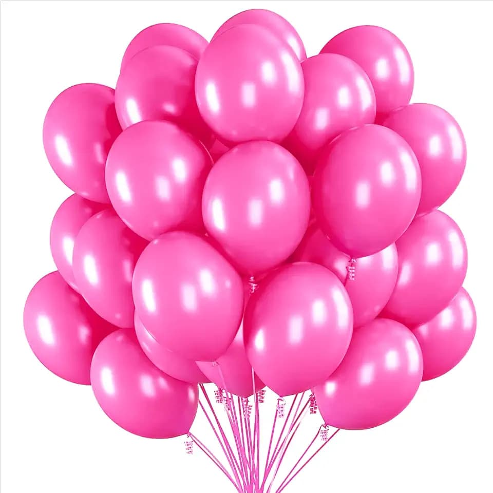 QRabbit 100 Pack 12 Inch Pink Latex Balloons, Solid Color Party Balloons for Helium or Air Use, Premium Quality Balloon for Christmas Graduation Birthday Wedding Arch Garland Party Decorations