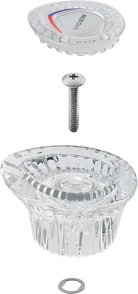 Moen 96797 Chateau Collection Replacement Tub and Shower Faucet Knob Handle Kit, Chrome and White Insert