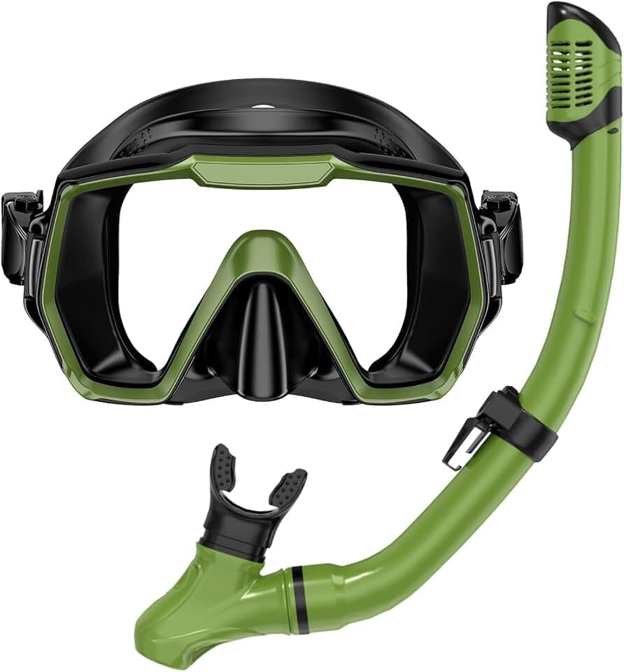 Schnorchelset Erwachsene Schnorchelausrüstung Anti-Leck und Anti-Beschlag gehärtete Glaslinse Panoramablick Schwimmmaske Trockendeckel Schnorchelset für Schnorcheln Tauchen