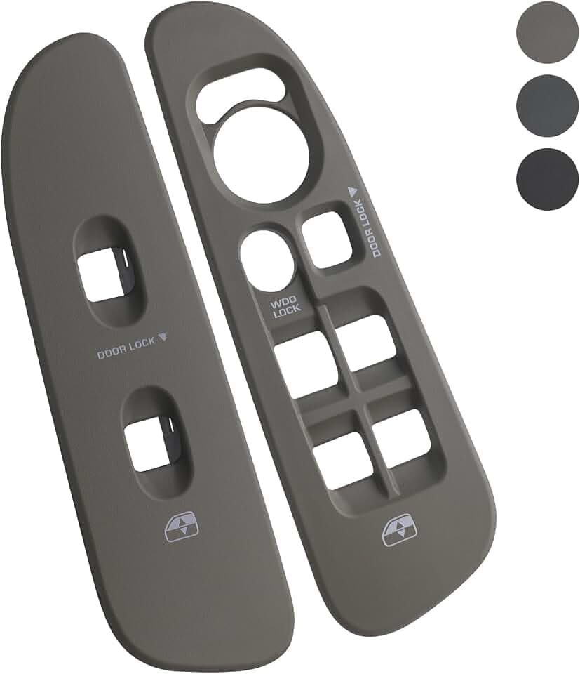 TQPONLY Door Window Switch Bezel,Front Driver and Passenger Side Compatible with 2002-2008 Dodge Ram 1500 2500 3500 Quad Cab,2006-2008 Dodge Ram 1500 2500 3500 Mega Cab Interior Accessories (Taupe)