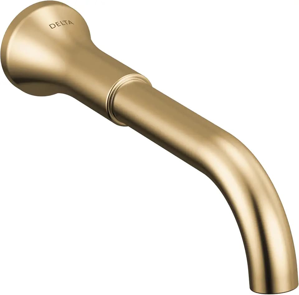 Delta Trinsic Wall Mount Bathroom Faucet 3 Hole, Brushed Gold Bathroom Sink Faucet for Wall, Champagne Bronze T3554LF-CZLHP-WL (Valve and Handles Not Included)