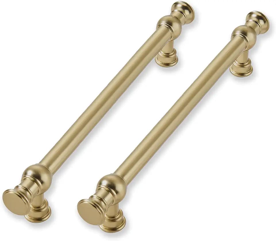 2 Pack 6 Inch Hole Center Champagne Bronze Cabinet Pulls-Heavy Duty Solid Cabinet Handles Suitable for Cabinets, Dressers, Kitchens and Bathroom cabinets