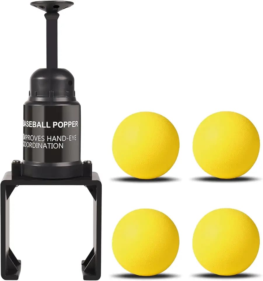 Softball Training Pop | Baseball Pop for Hitting Without a Pitcher(Compatible with Practice Wiffle Balls, 4 Softballs Included)