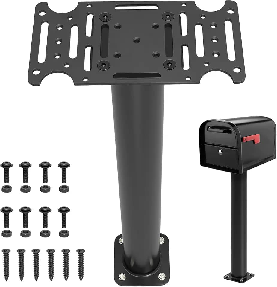KOMOHOM 43" Mailbox Post with Mounting Bracket Fits Most Mailboxes
