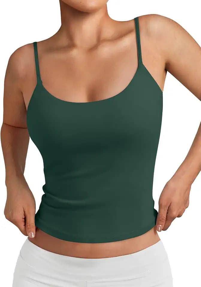 Trendy Queen Womens Double Lined Adjustable Spaghetti Strap Tank Tops