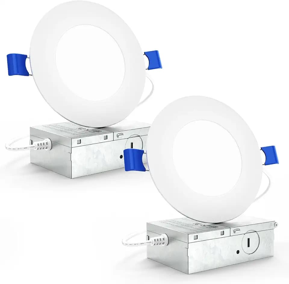 Sunco 2 Pack 4 Inch Ultra-Thin LED Recessed Light, Canless, 10W=60W