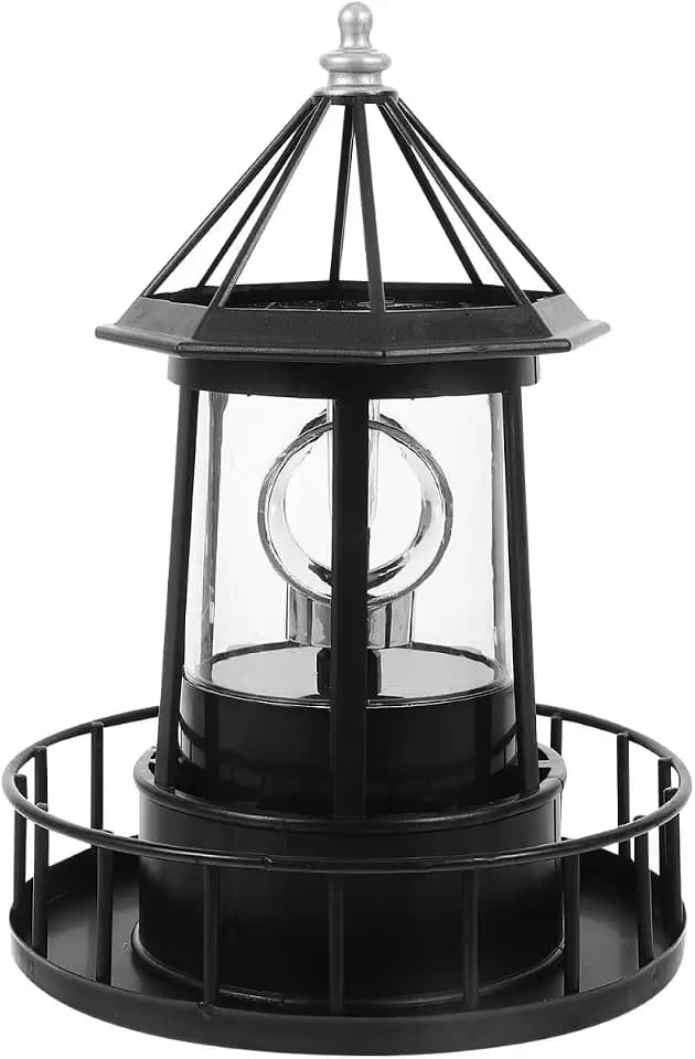 Cabilock Solar Leuchtturm für Draußen mit rotierendem LED-Licht für Garten