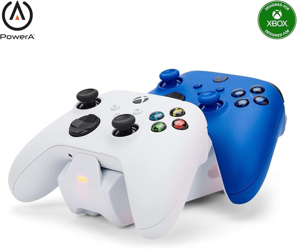 PowerA Duo Charging Station for Xbox Series X|S - White, Wireless Controller Charging, Rechargeable Battery