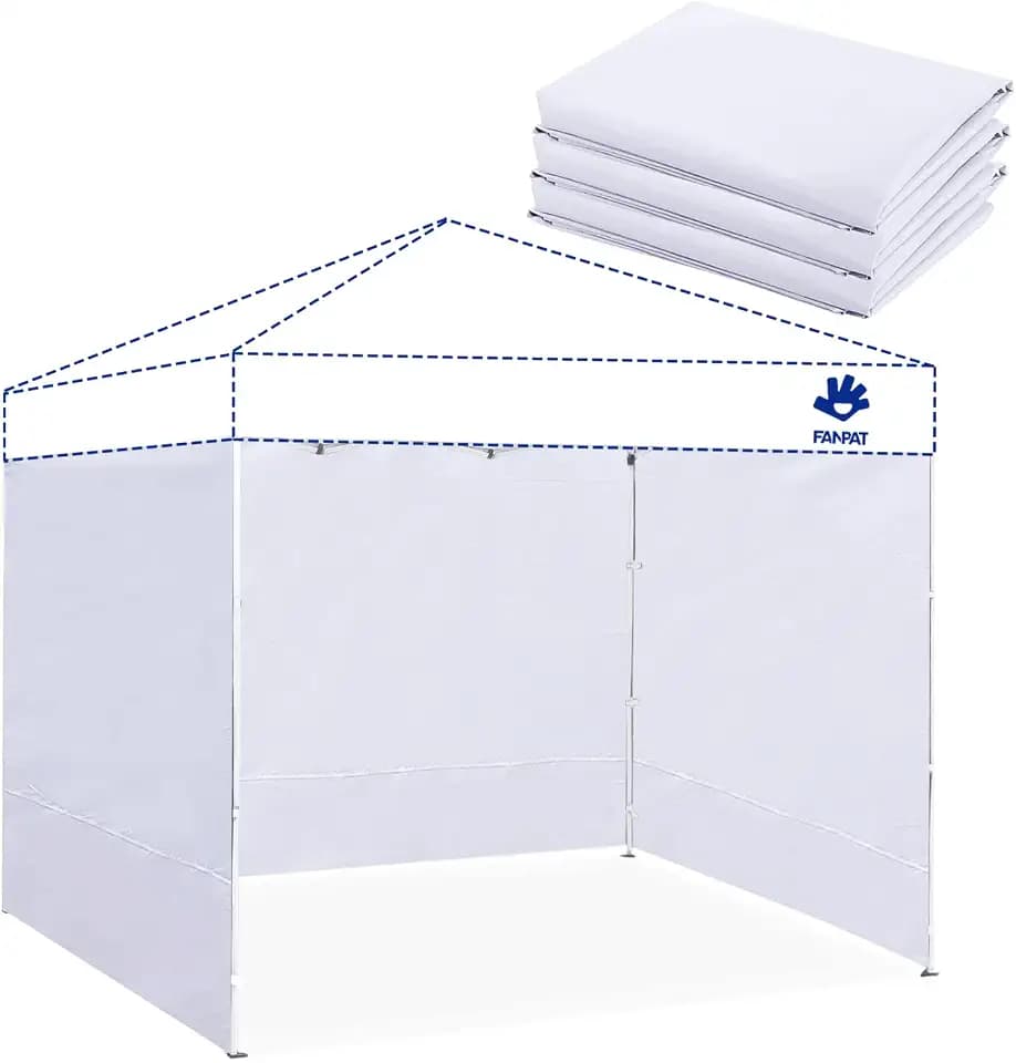 FANPAT 10x10 Canopy Sidewalls for Canopy Frame, White (3Pcs Sidewalls Only)