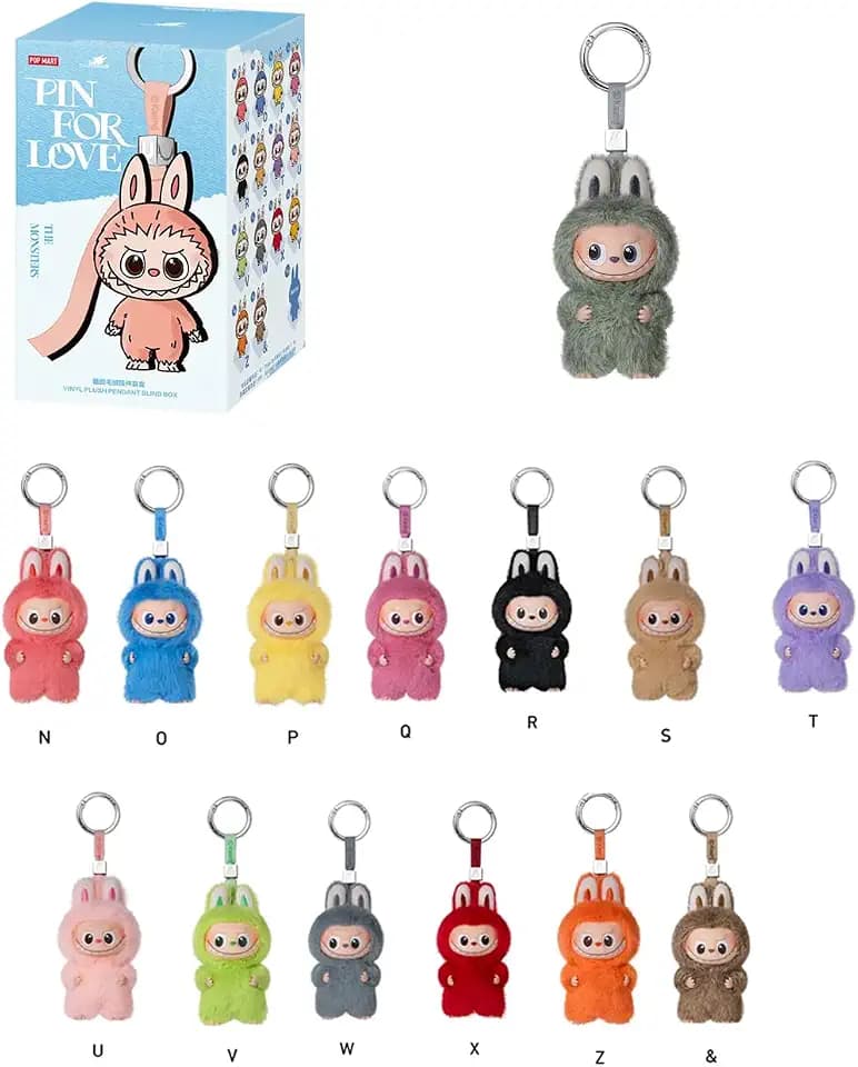 POP MART The Monster Pin for Love Serie Plüsch-Anhänger (N-Z) Popmart Mini Labubu Rabubu 4.0 Love Mini Love Schlüsselanhänger Online Plüschtier Liebeskörper Geschenk