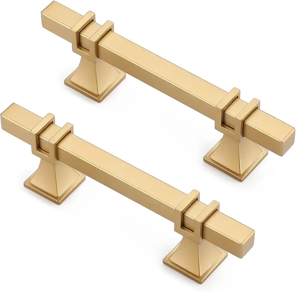 10 Pack 3 Inch Brushed Gold Kitchen Cabinet Handles