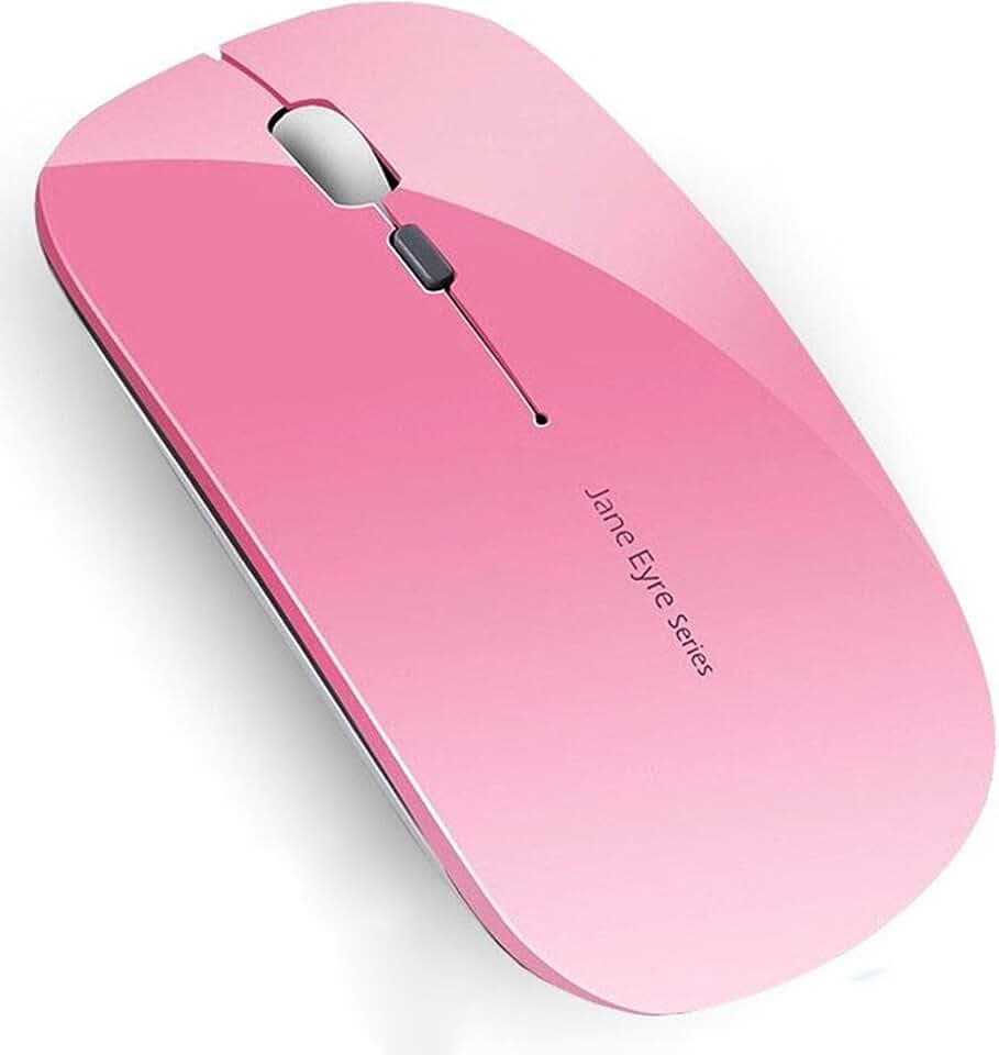 Uiosmuph Q5 Kabellos Maus, Wiederaufladbare Funkmaus für Laptop,Rosa