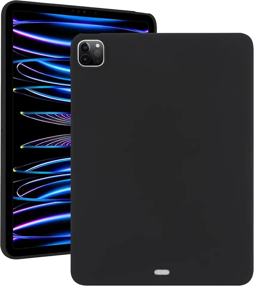 for Apple iPad Pro 13 Inch Tablet Case (M5/M4) 2025/2024, Slim Lightweight Thin Flexible Soft TPU Back Shockproof Cover Anti-Scratch Protective Silicone Bumper Drop Protection Shell, Black