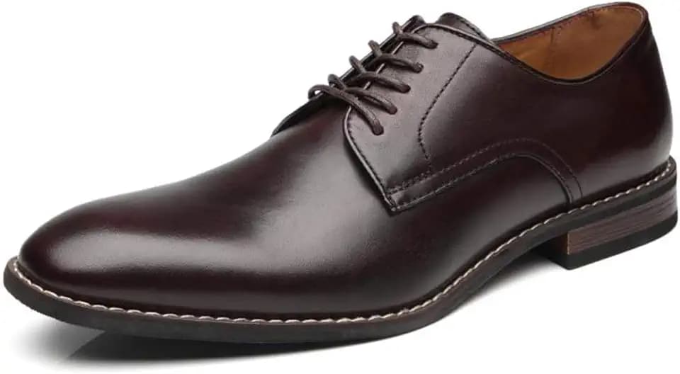 La Milano Men Dress Shoes Lace-up Leather Oxford Classic Modern Formal Business Comfortable Dress Shoes for Men