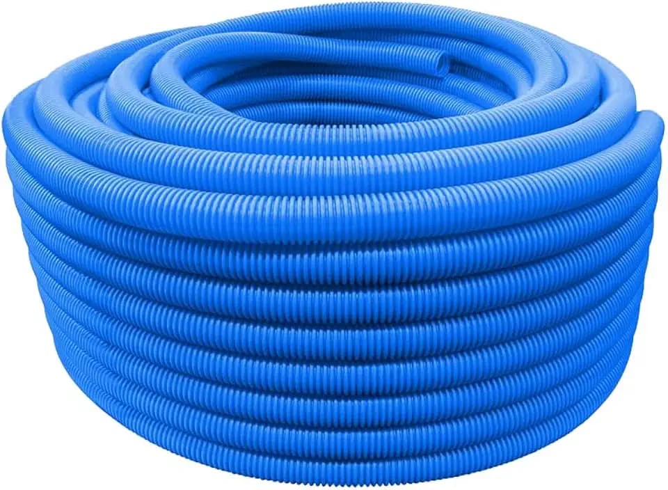 Flexible Polyethylene HDPE Non-Split Corrugated Wire Loom Tubing (Blue, 1" Dia. x 100 ft)