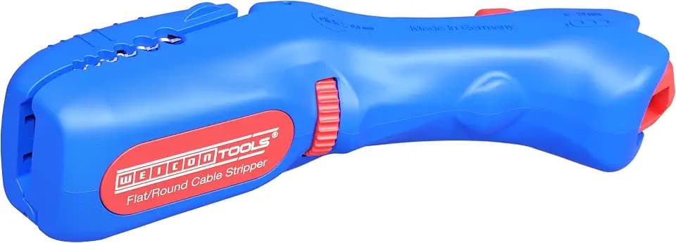 WEICON TOOLS Flach- und Rundkabelmesser, Entmanteler für Flachkabel bis 18 mm & Rundkabel von 6-13 mm, Abisolierfunktion