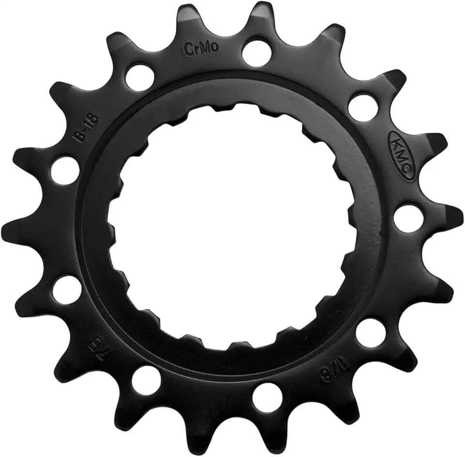 Kettenblatt, KMC Ritzel breit, 1/2 x 1/8", E-Bike, Bosch, Generation 2, 18 Zähne, CrMo, schwarz