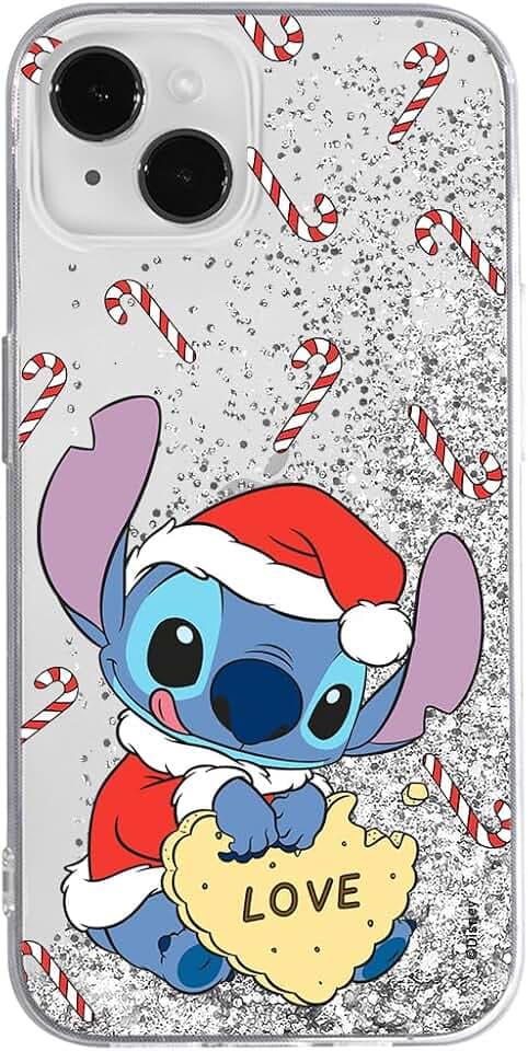 ERT GROUP Handyhülle für Apple iPhone 14 Plus Original und offiziell Lizenziertes Disney Muster Stitch 010 optimal an die Form des Handy angepasst, mit Glitter Overflow Effekt