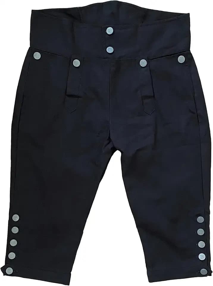 Mens Colonial Knee Breeches 18th Century Pants Fall Front Style