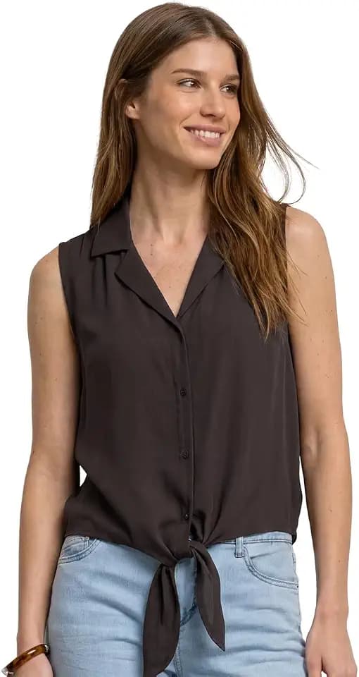 Street One Damen Blusentop mit Bowling-Kragen und Knoten