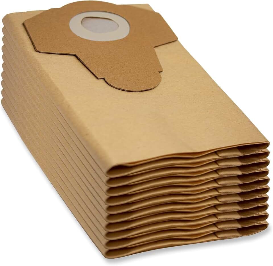 10 Original Parkside Lidl Staubsaugerbeutel für Nass-Trocken-Sauger PNTS 1250, 1250/9, PNTS 1300 A1, B2, C3, D3, E4, F5, PWD 12 A1