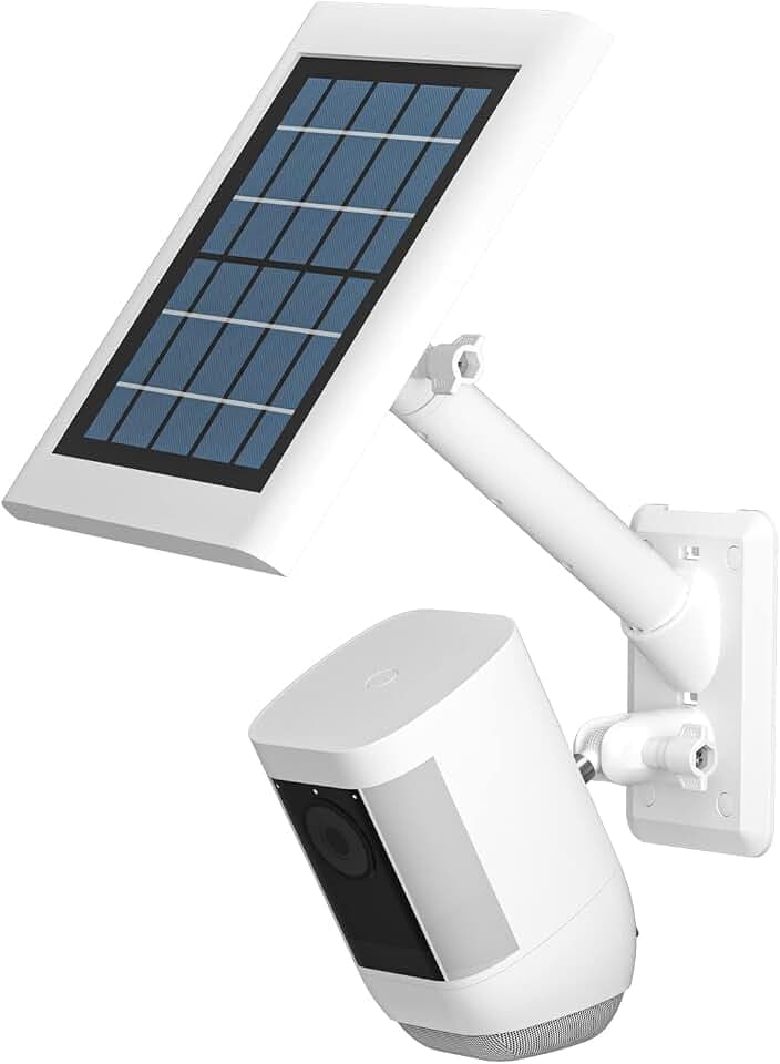 HOLACA 2-in-1 Wandhalterung Kompatibel mit Rin-g Spotlight Kamera Plus/Pro, Stick Up Cam Battery/Pro, Outdoor Cam Plus, R-ing Solarpanel, und für Kamera & Solarpanel mit 1/4" Gewinde, Weiß
