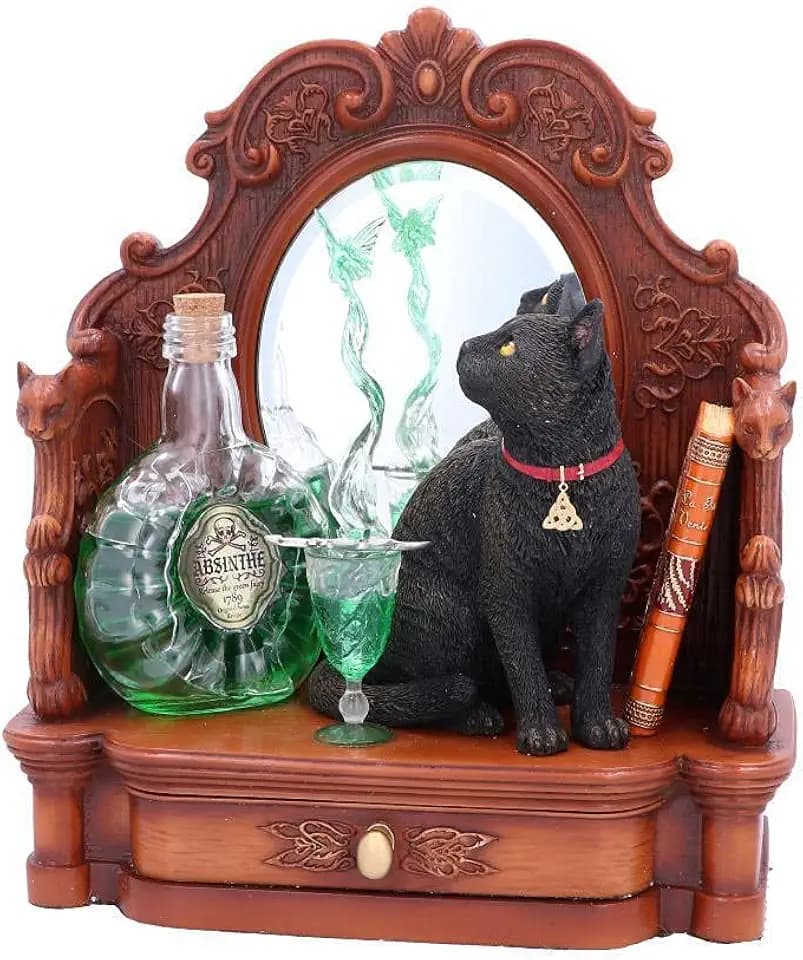 Nemesis Now B4955R0 Lisa Parker Absinth-Katze und grüne Fee, 21,5 cm