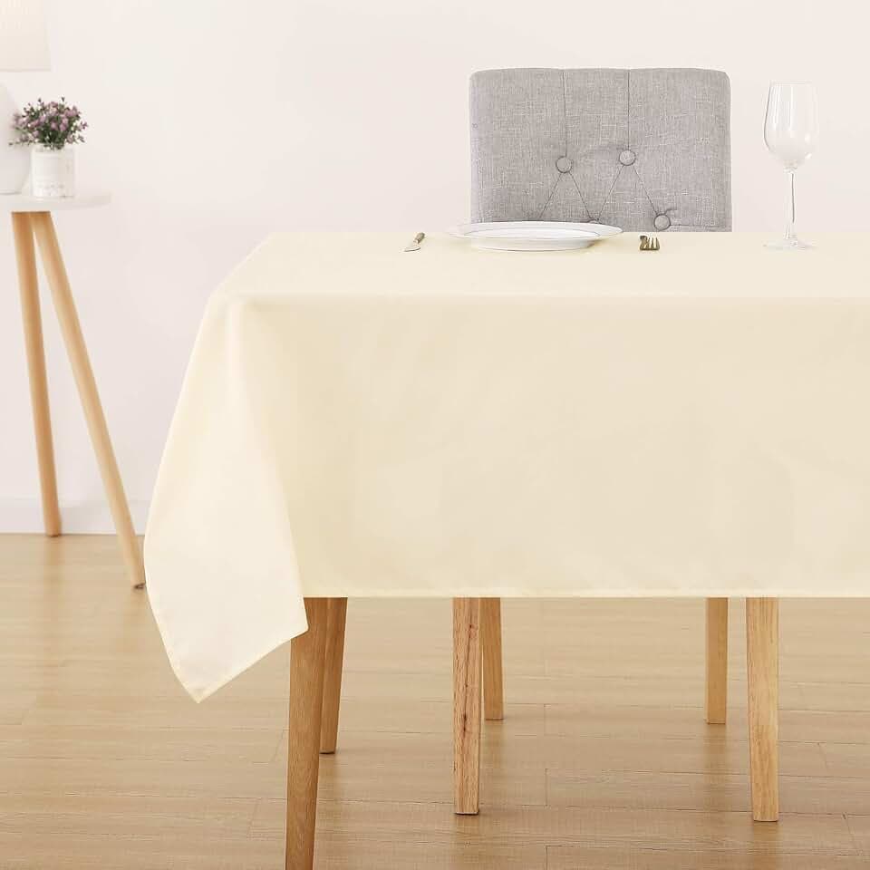 Deconovo Wasserabweisend Tischdecke Rechteckig Lotuseffekt Beige