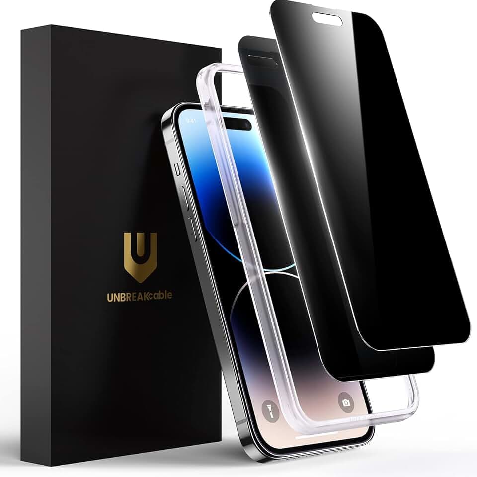 UNBREAKcable Sichtschutz Schutzfolie für iPhone 14 Pro (6.1 Zoll)[2 Stück] [9H Hart] Blickschutzfolie Privacy Screen mit Anti Spy, Kratzfest, Anti-Fingerprint und blasenfrei