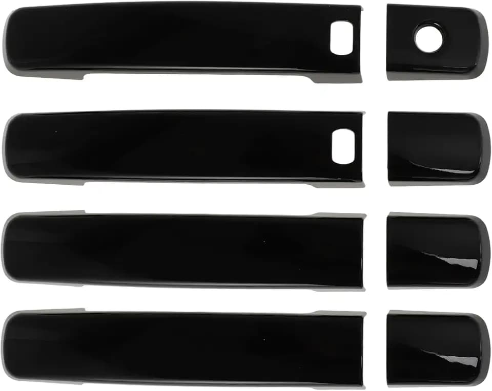 Motoforti Door Handle Cover Protector for Nissan Altima 2007-2013 for Nissan Frontier 2005-2020 for Nissan Maxima 2004-2008 Exterior Door Handle Cover with Smart Keyhole Glossy Black