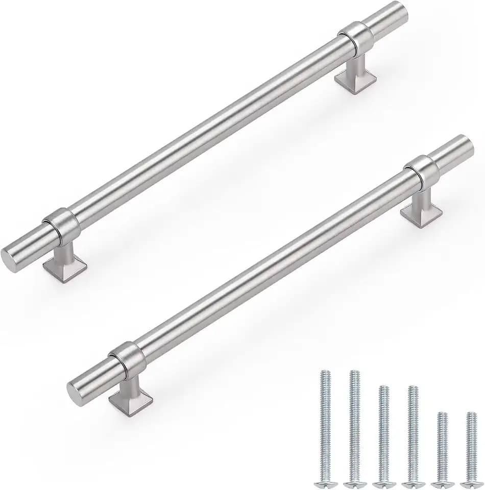 30 Pack Brushed Nickel 7.5 inch Cabinet Pulls Stainless Steel Kitchen Dresser Handles T Bar Drawer Pull Handle for Cabinets 10inch Length