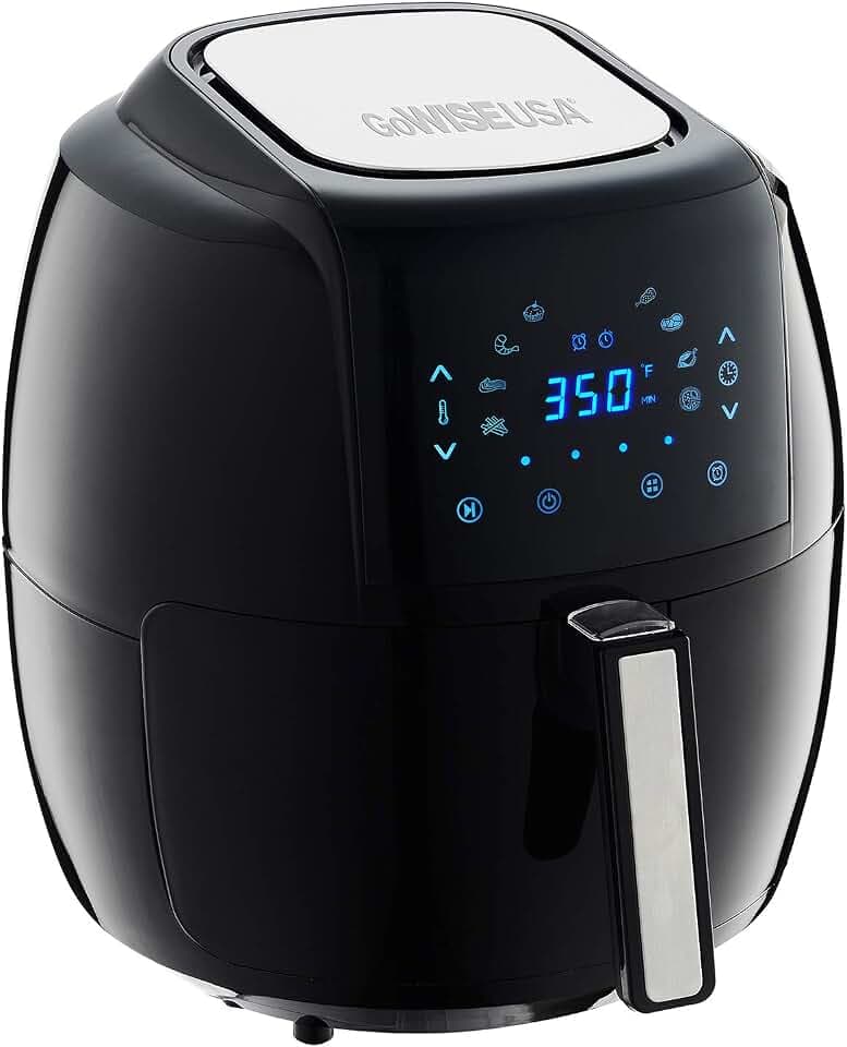 GoWISE USA GW22731 5.8-Quarts 8-in-1 Electric Air Fryer XL + 50 Recipes for your Air Fryer Book (Black)