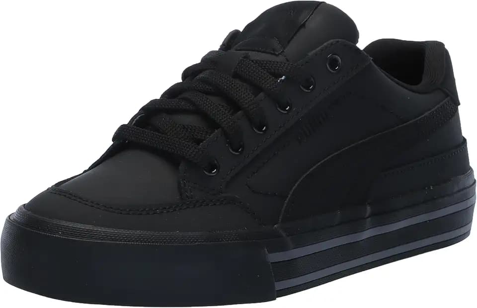 Puma Unisex-Child, Court Classic Vulc, Puma Black-Puma Black-Cool Dark Gray, Big Kid 4.5