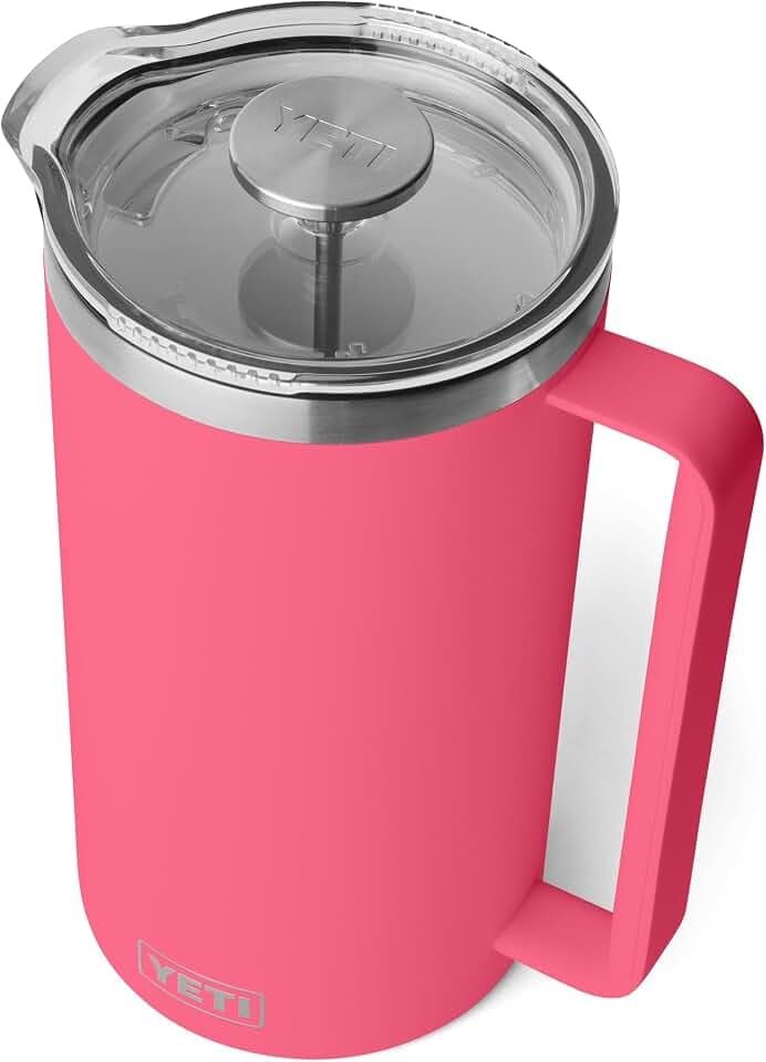 YETI Rambler Stempelkanne Mit DuraSip Keramikbeschichtung, Tropical Pink, 64 oz (1.9 L)