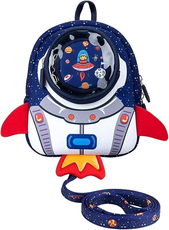 JiePai Rocket Toddler Kids Backpack with Harness Leash for Boys Girls Age 1-3