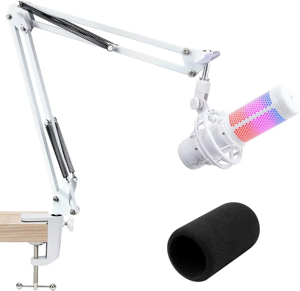 SUNMON Weißer Mikrofonarm für HyperX QuadCast & QuadCast S (Ohne Mikrofon)
