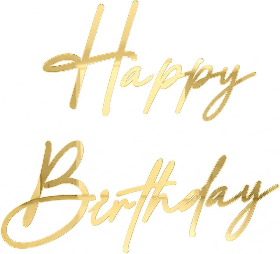 Happy Birthday Acrylic Mirror Sign, Large Backdrop Decor for Balloon Arch