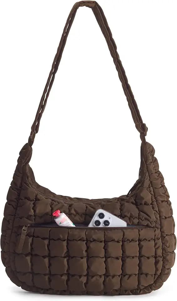 BAGSMART Quilted Crossbody Bags for Women, Travel Purses Hobo Shoulder Bag