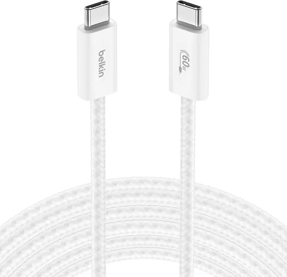 Belkin USB C to USB C 60W Braided Cable 9.9ft iPhone Charger Cord