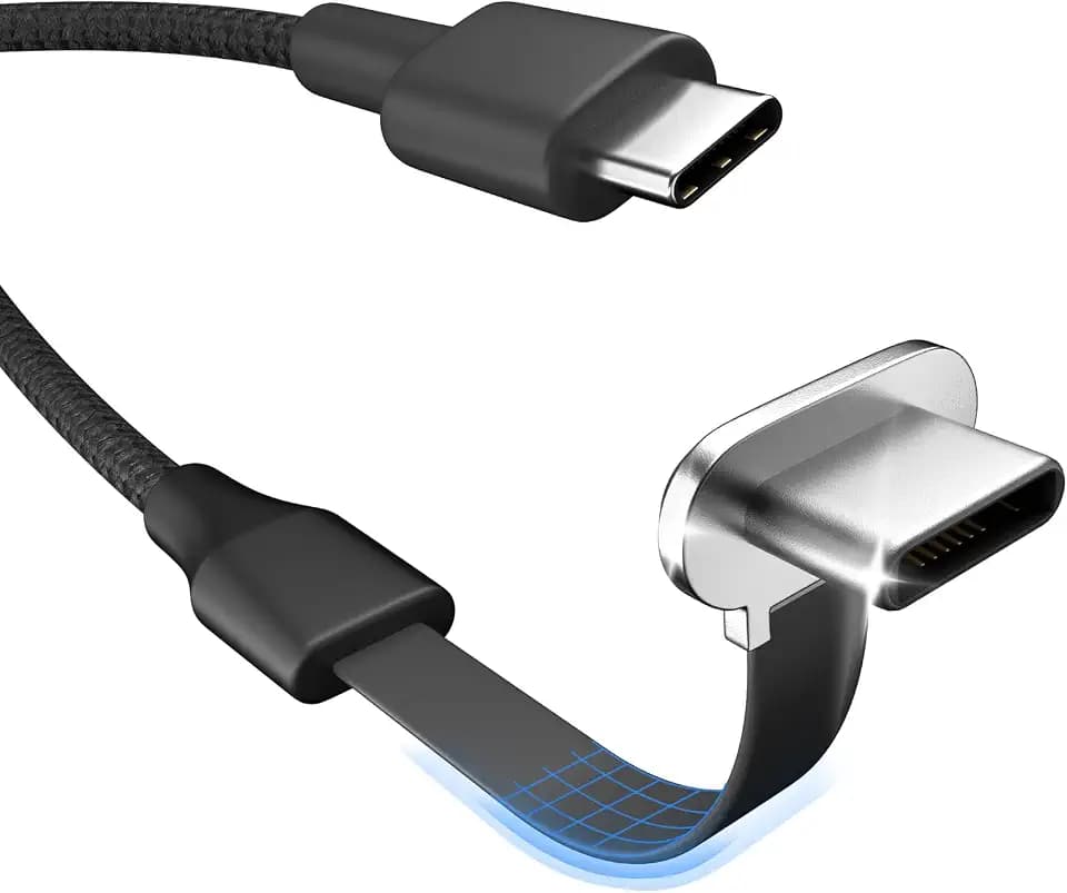 DbillionDa USB C to USB C Cable, 60W PD Fast Charging, 90 Degree (3.3 ft)