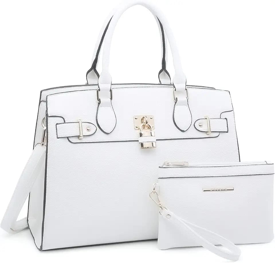 Dasein Women Handbags and Purses Ladies Shoulder Bag Top Handle Satchel Tote Work Bag with Matching Clutch