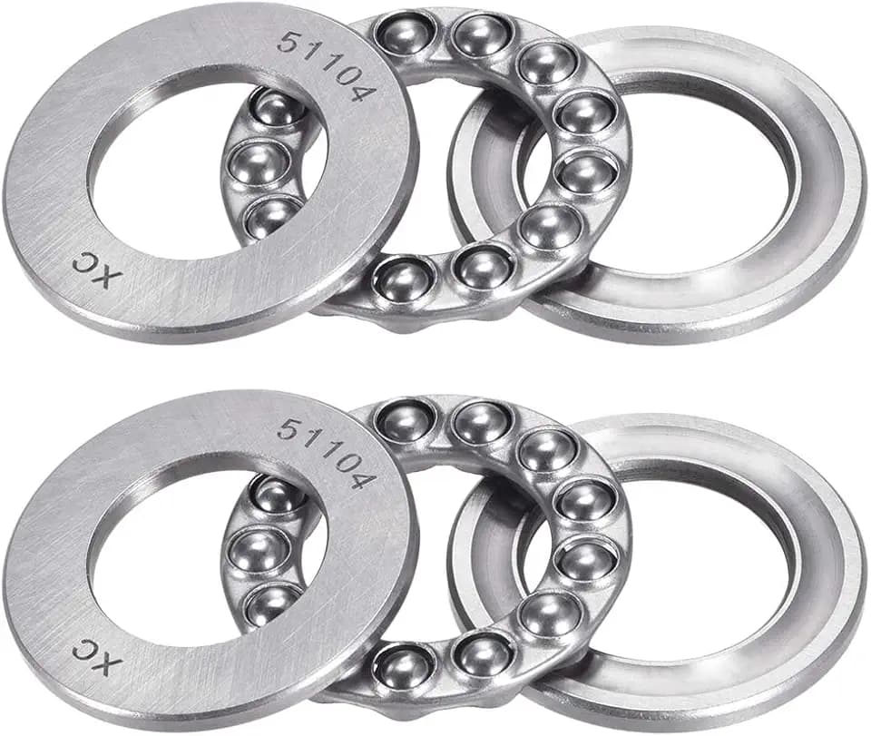Sourcingmap 51104 Druckkugellager, 20 mm x 35 mm x 10 mm, Chromstahl, Einweg-Rollrichtung, 2 Stück