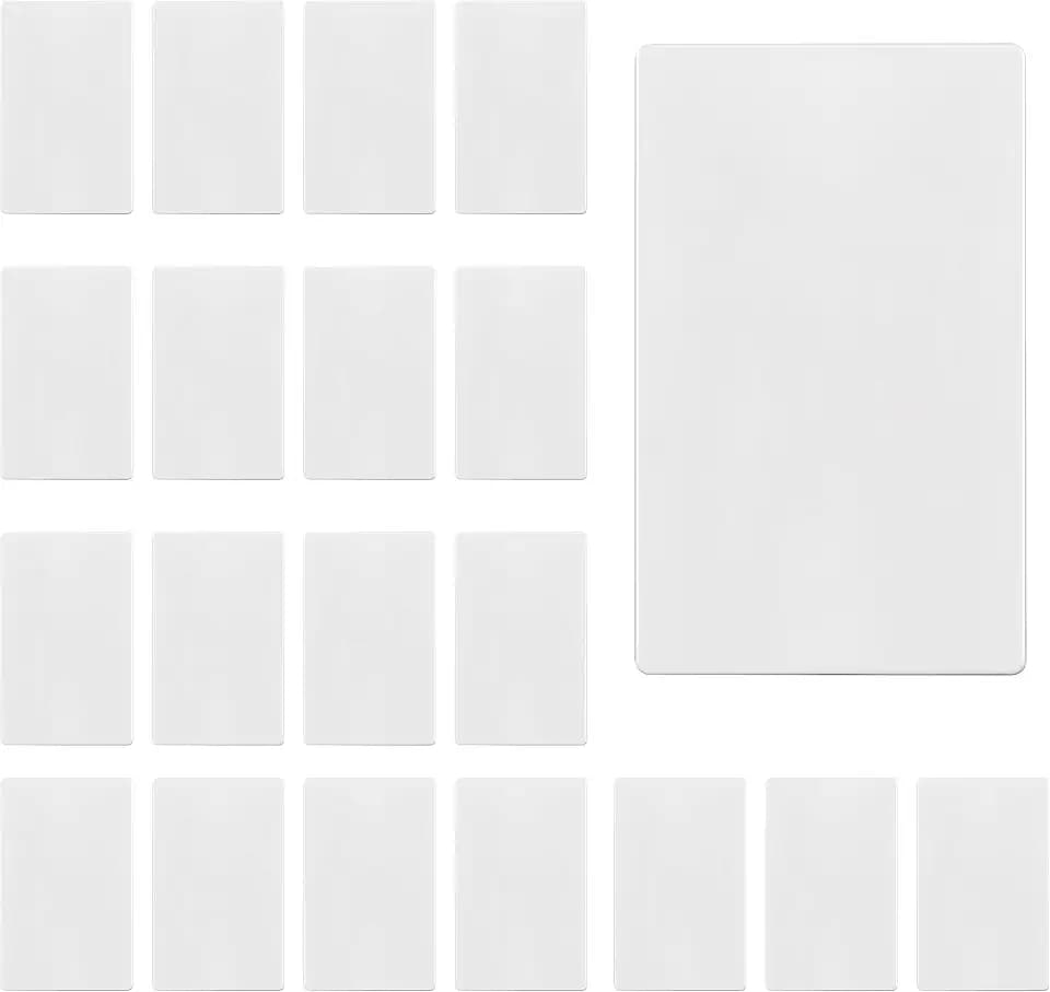TG 20 Pack Screwless Blank Wall Plate, 1-Gang No Device Outlet Cover, White